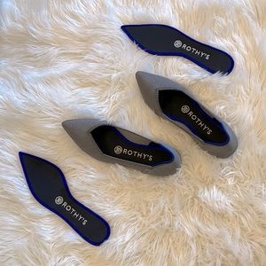 Rothy’s The Point Birdseye Grey and insoles size 7